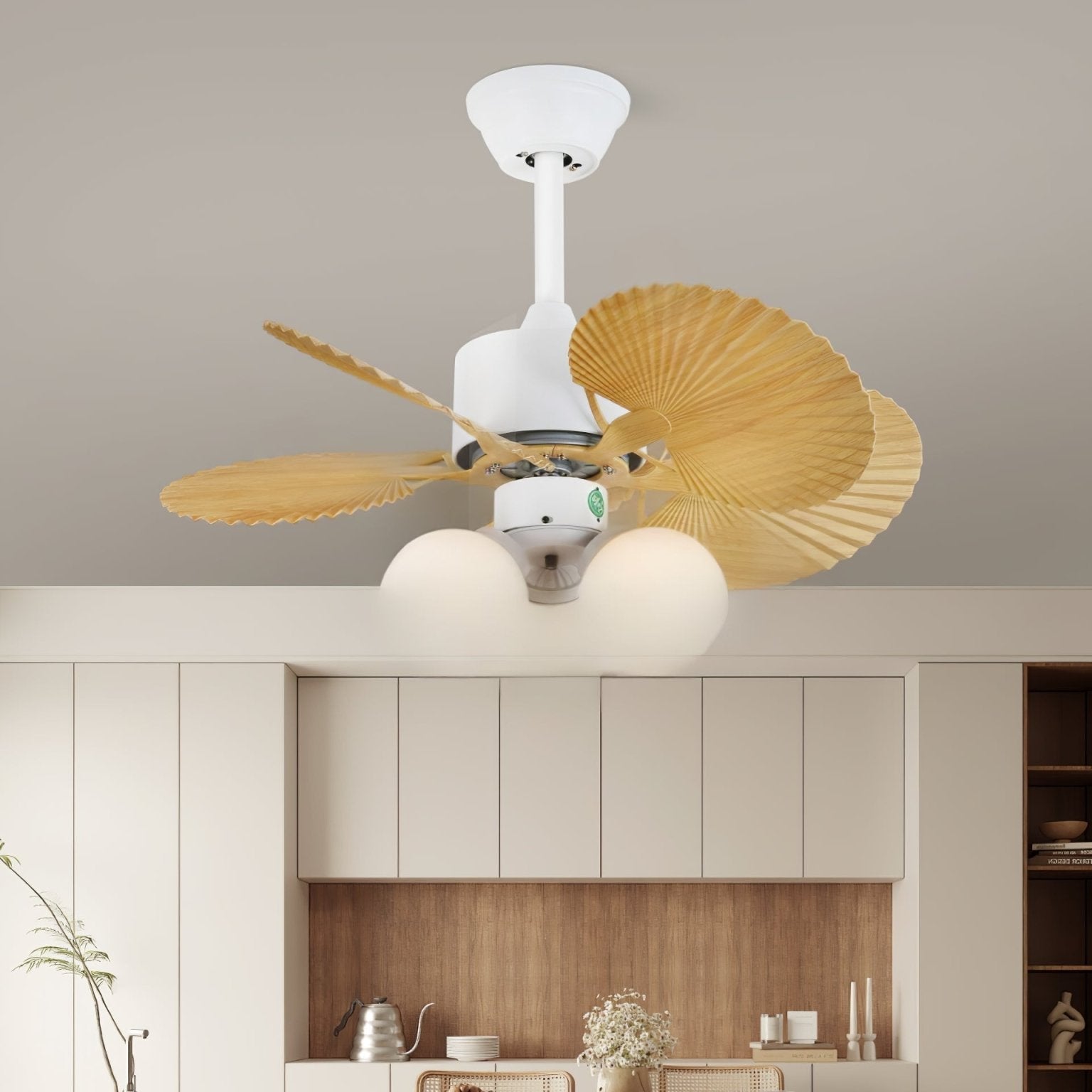 Vintage Plafondventilator Aurelia met Verlichting en Hout – Ø80×30cm 35W LED | Sansoti