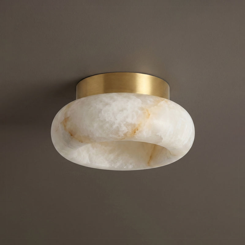 Plafondlamp Messing Albast Geïntegreerde LED 3 Formaten Elegant Sfeerlicht Klassiek Retro Verlichting | Sansoti