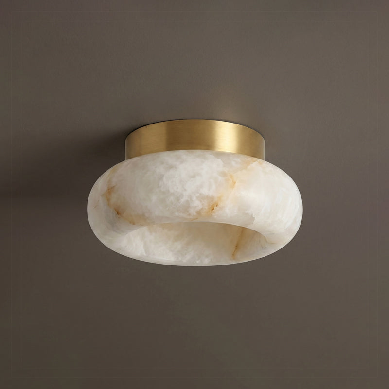 Plafondlamp Messing Albast Geïntegreerde LED 3 Formaten Elegant Sfeerlicht Klassiek Retro Verlichting | Sansoti