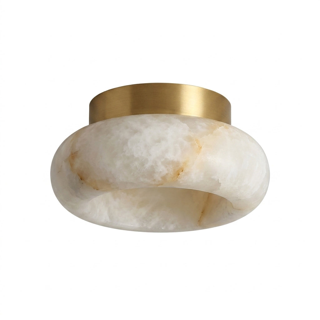 Plafondlamp Messing Albast Geïntegreerde LED 3 Formaten Elegant Sfeerlicht Klassiek Retro Verlichting | Sansoti