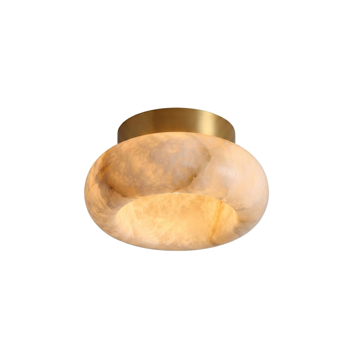 Plafondlamp Messing Albast Geïntegreerde LED 3 Formaten Elegant Sfeerlicht Klassiek Retro Verlichting | Sansoti
