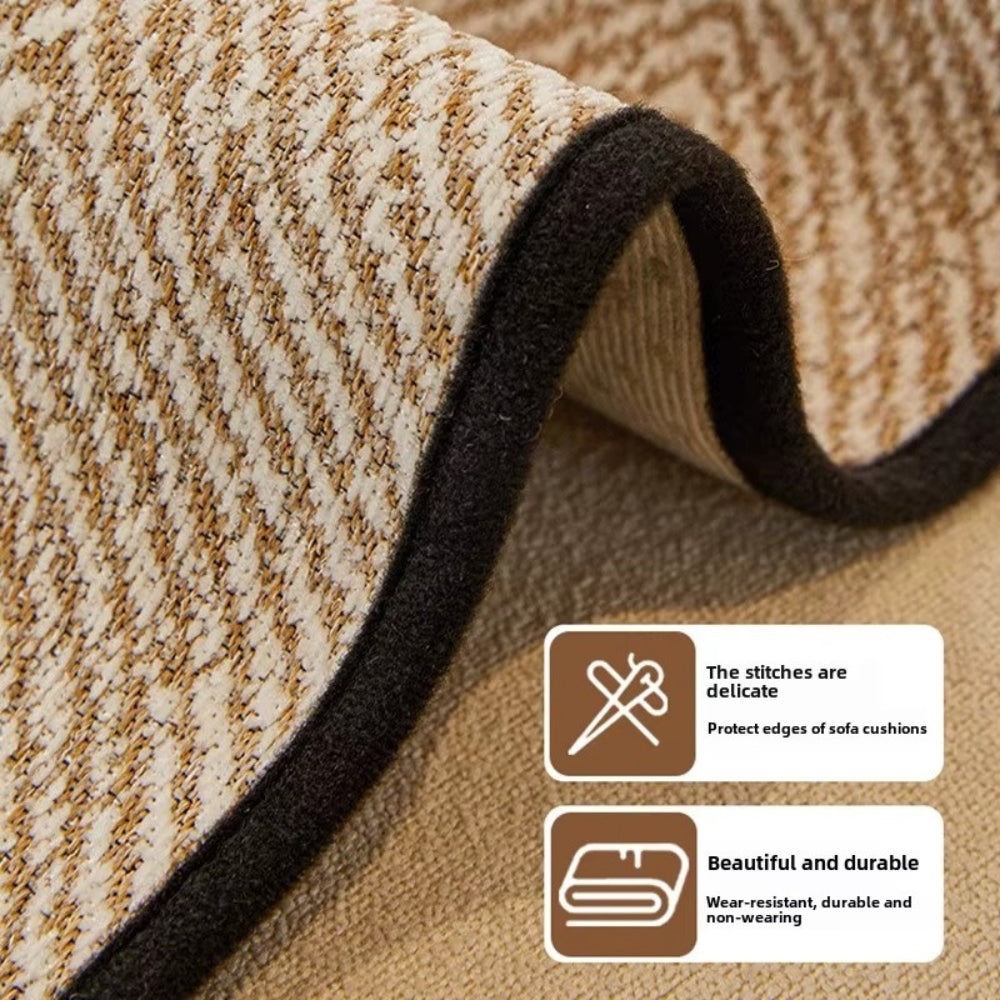 Golvende Antislip Bankhoes - Moderne Bescherming voor Meubels met Decoratieve Golfrand | Sansoti