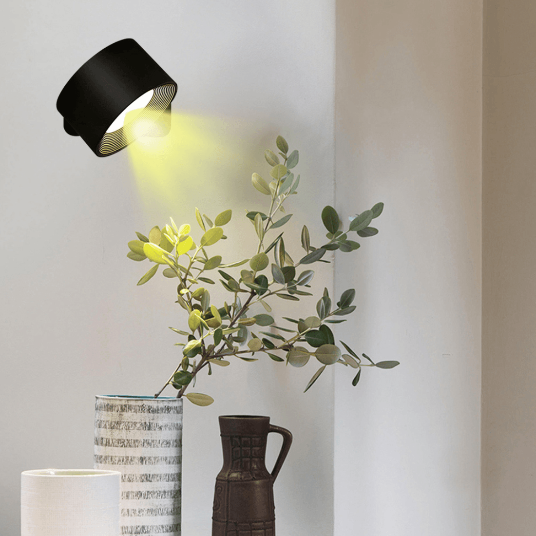 Draadloze Wandlamp Verstelbaar 360° LED Oplaadbaar USB Leeslamp Slaapkamer Woonkamer Hal Batterij Dimbaar | Sansoti