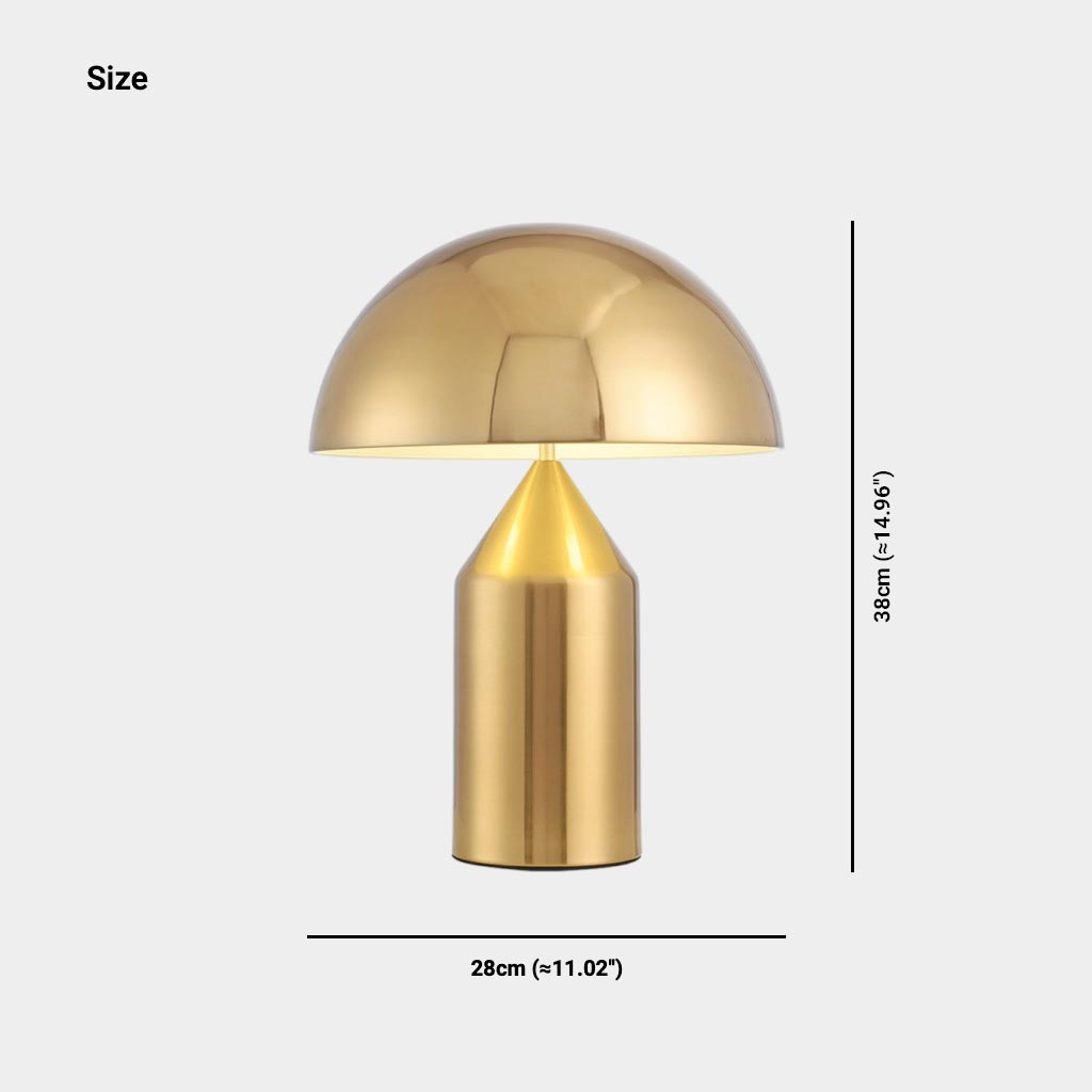 Metall-Tischleuchte in Pilzform, 3 Lichtfarben, LED, Schalter, minimalistisch, modern, Leselampe für das Wohnzimmer | Sansoti