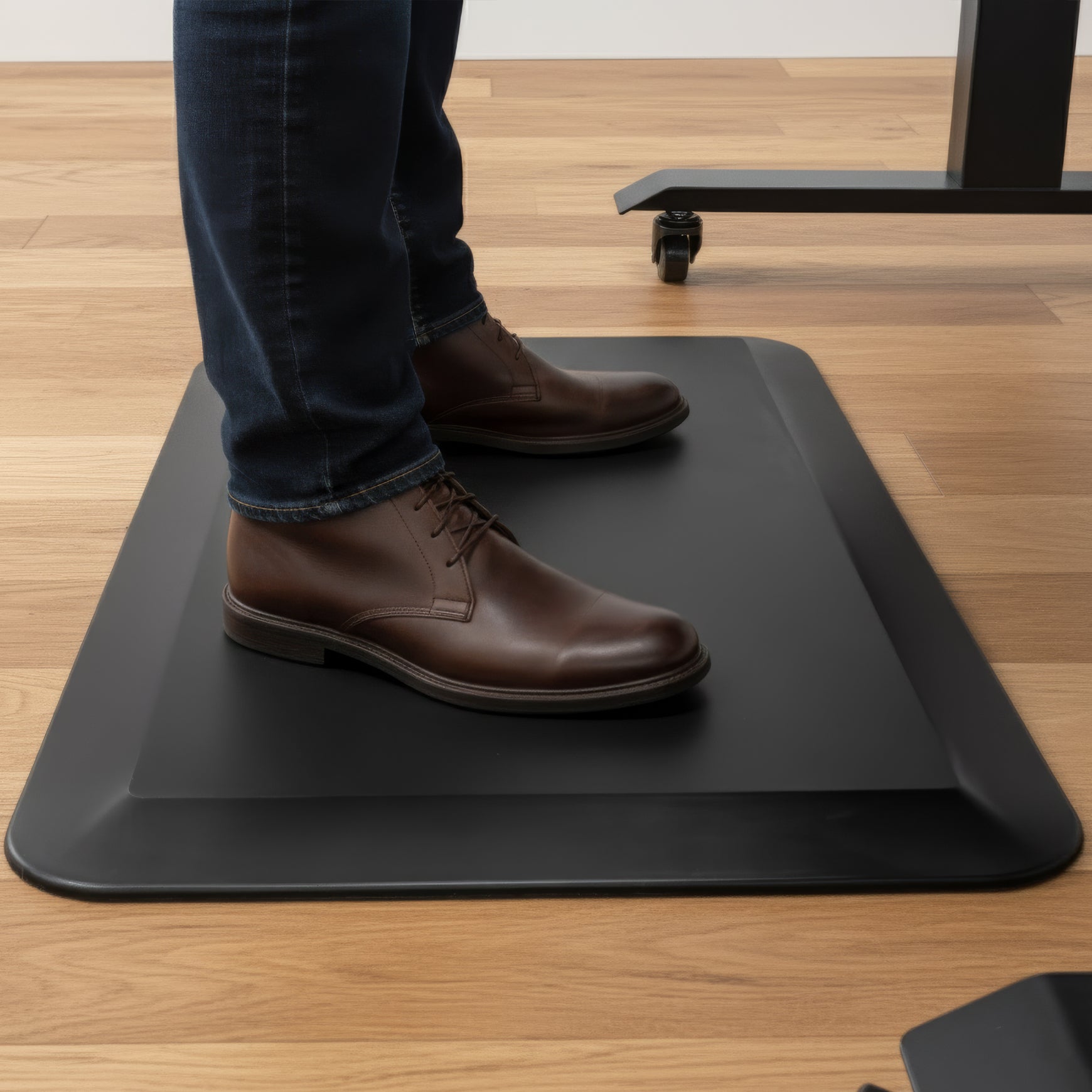 Anti-Vermoeidheidsmat Staand Bureau Zwart PU Schuim Ergonomisch Antislip 4 Maten