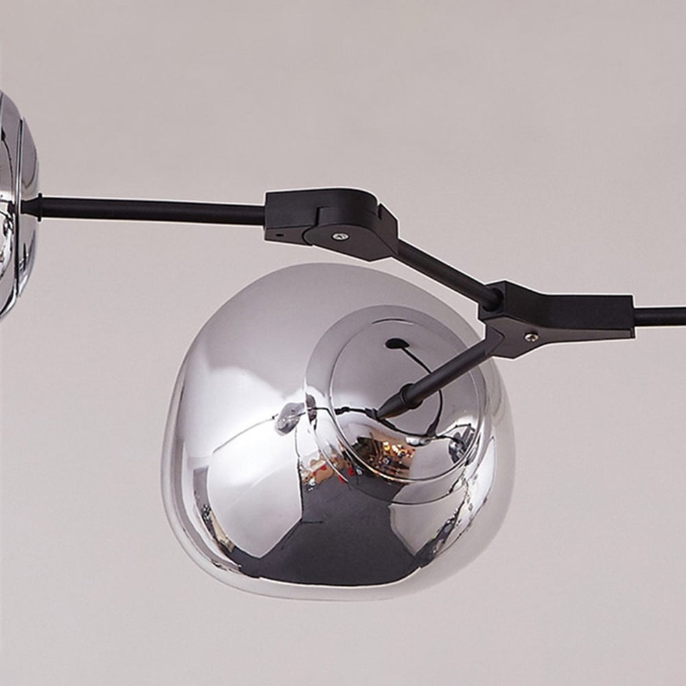 Glazen Hanglamp met Bollenkap 3-Lichts Modern Metalen Armatuur Warmwit Licht Woonkamer Eetkamer Pendellamp | Sansoti