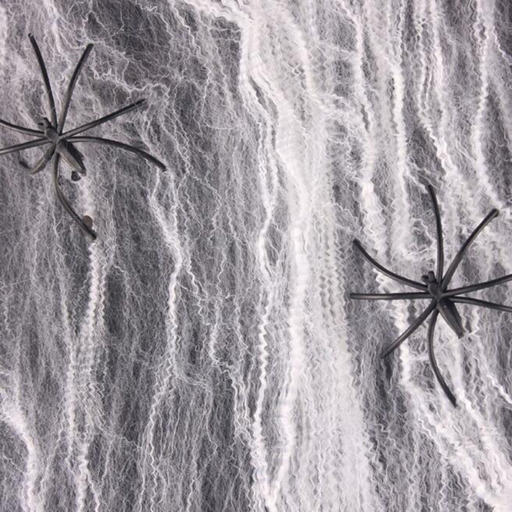 Stretchable Spider Web Halloween Decoration White Spooky Interior Party Themed Decoration Horror Accessory | Sansoti