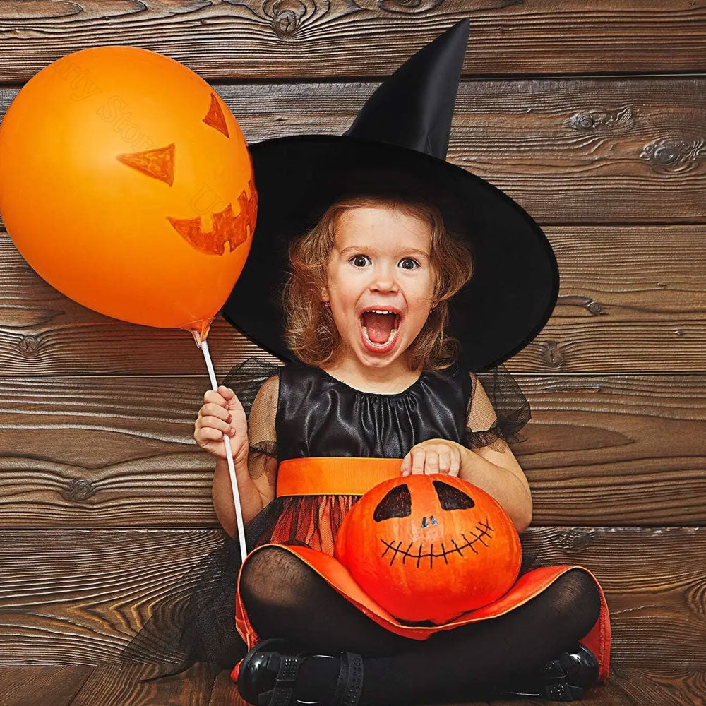 Black Witch Hat Set of 12 with Hanging Cord Halloween Decoration Party Decorations for Indoor and Outdoor Use | Sansoti