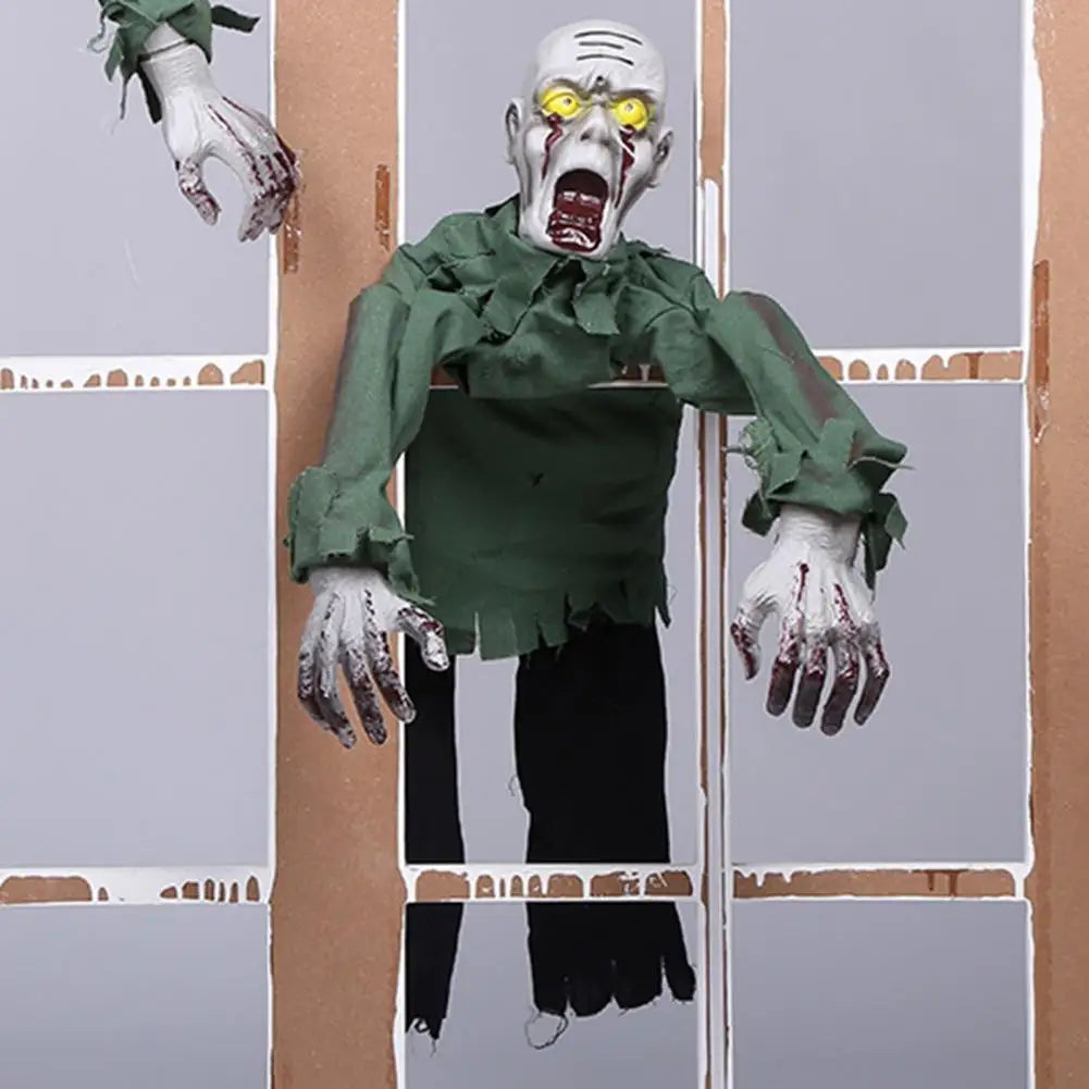 Crawling Ghost Halloween Figure with Voice Recognition, LED Eyes, Sound, Garden Decoration, Spooky Horror Party | Sansoti