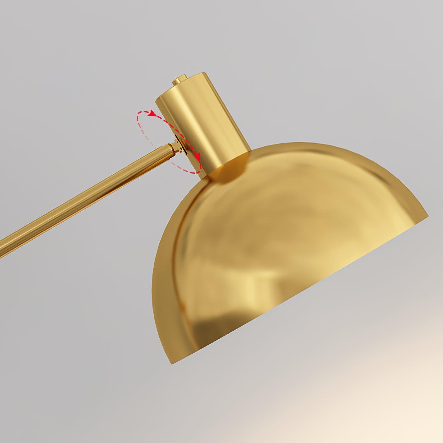 Moderne Staande Lamp met Gouden Arm 88cm | Metalen Design Vloerlamp met Verstelbare Kop | Industriële Staande Leeslamp Woonkamer Slaapkamer | Sansoti