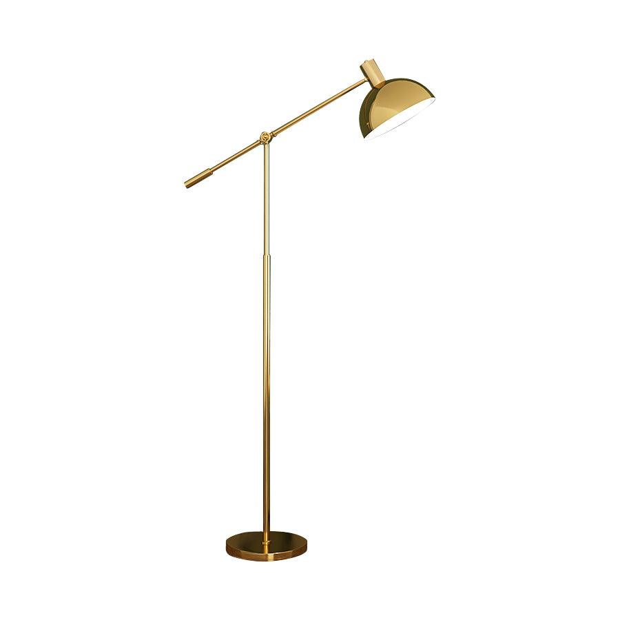 Moderne Staande Lamp met Gouden Arm 88cm | Metalen Design Vloerlamp met Verstelbare Kop | Industriële Staande Leeslamp Woonkamer Slaapkamer | Sansoti