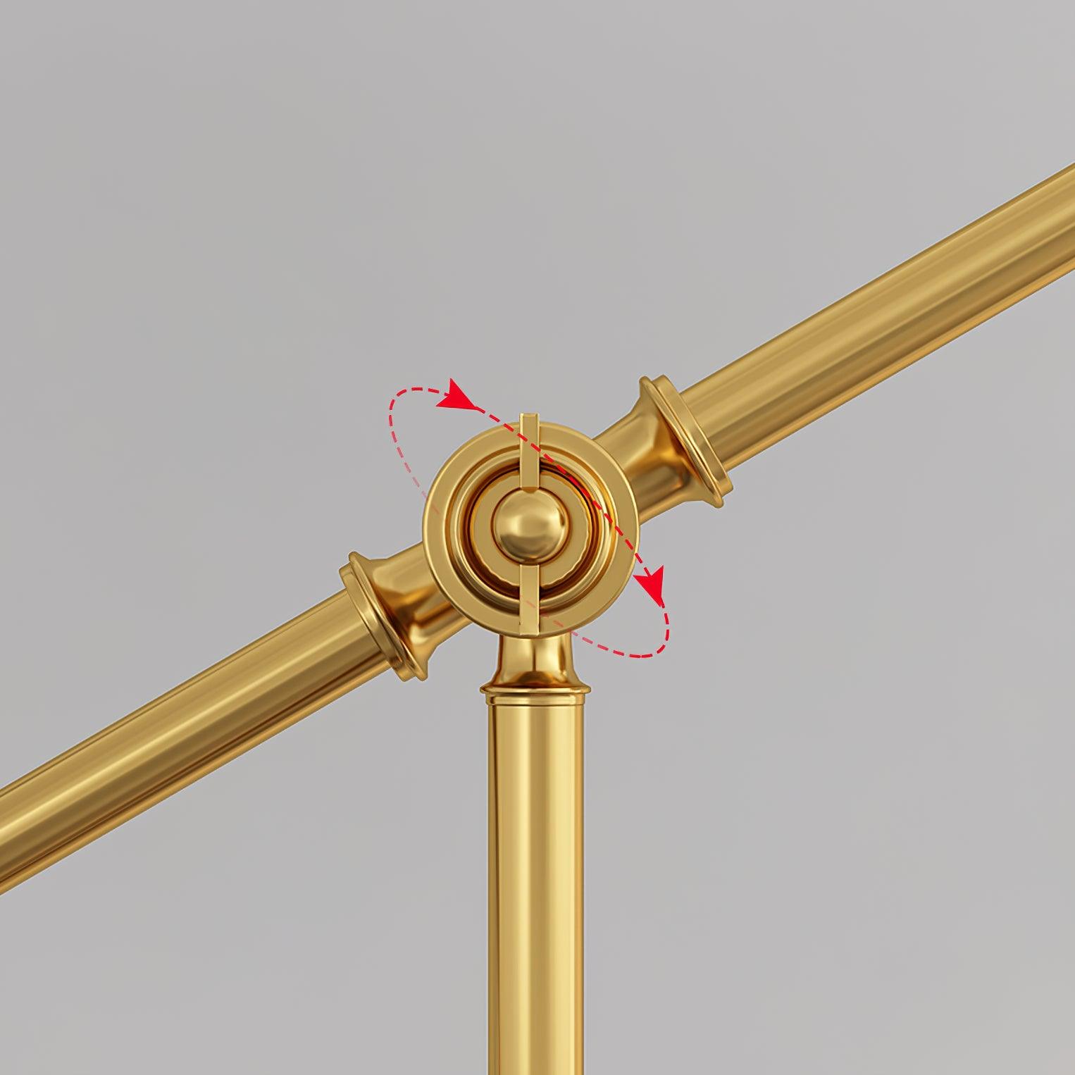 Moderne Staande Lamp met Gouden Arm 88cm | Metalen Design Vloerlamp met Verstelbare Kop | Industriële Staande Leeslamp Woonkamer Slaapkamer | Sansoti