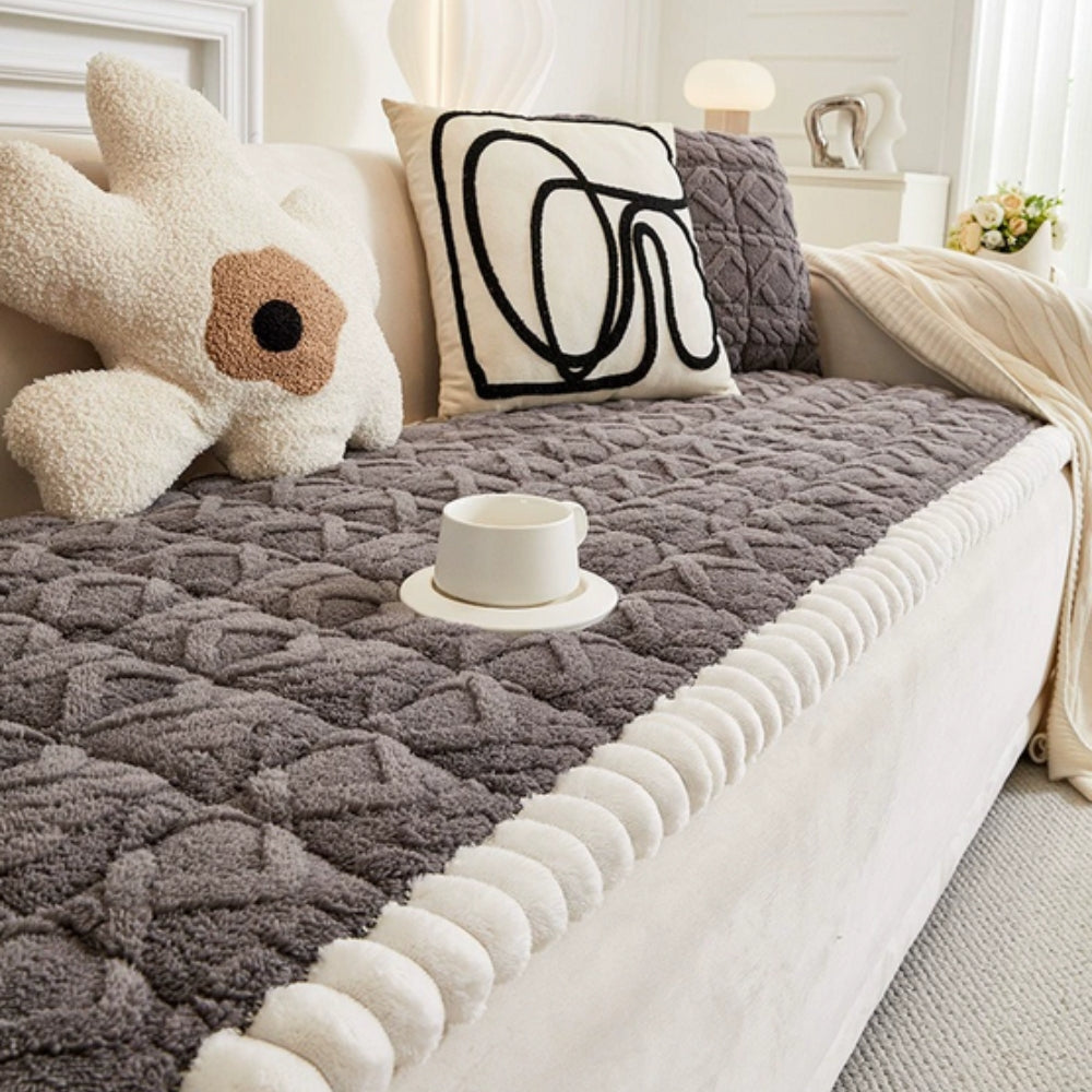 Sherpa Bankbeschermhoes – Gequilt Microfiber Bankovertrek met Anti-Slip voor 1-Zits 2-Zits 3-Zits 4-Zits Banken – Bescherming tegen Vlekken Stof Slijtage | Sansoti