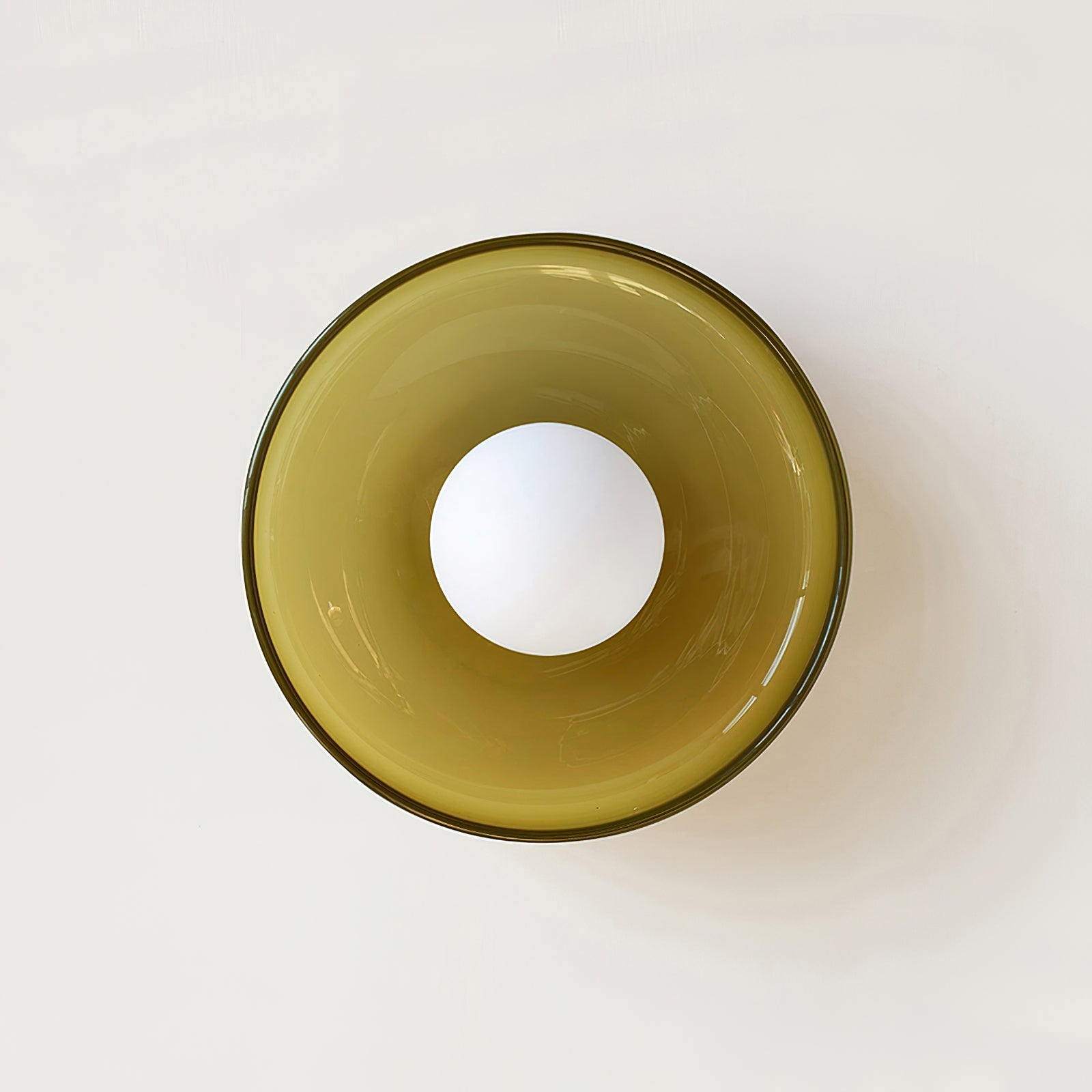 Disc Orb Plafondlamp – Moderne Glazen Lampenkap Rond Scandinavisch Design Messing Basis 3 Lichtpunten Warm Licht Woonkamer Slaapkamer Eetkamer | Sansoti