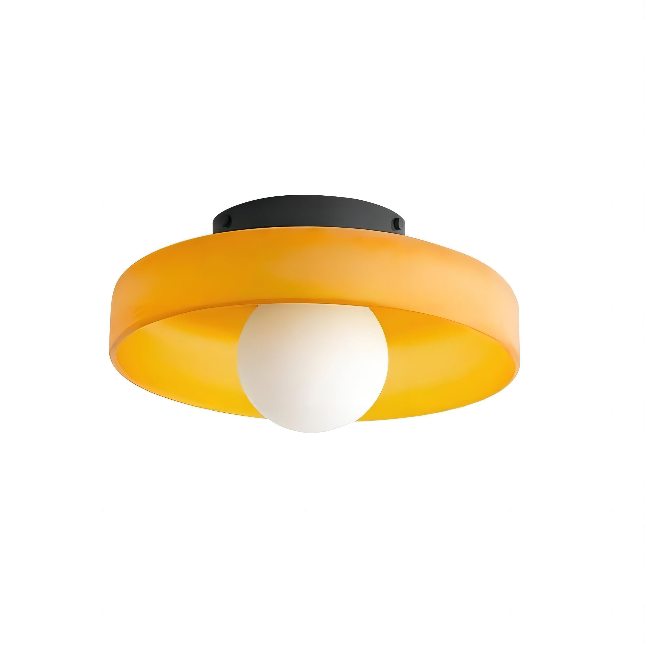 Disc Orb Plafondlamp – Moderne Glazen Lampenkap Rond Scandinavisch Design Messing Basis 3 Lichtpunten Warm Licht Woonkamer Slaapkamer Eetkamer | Sansoti