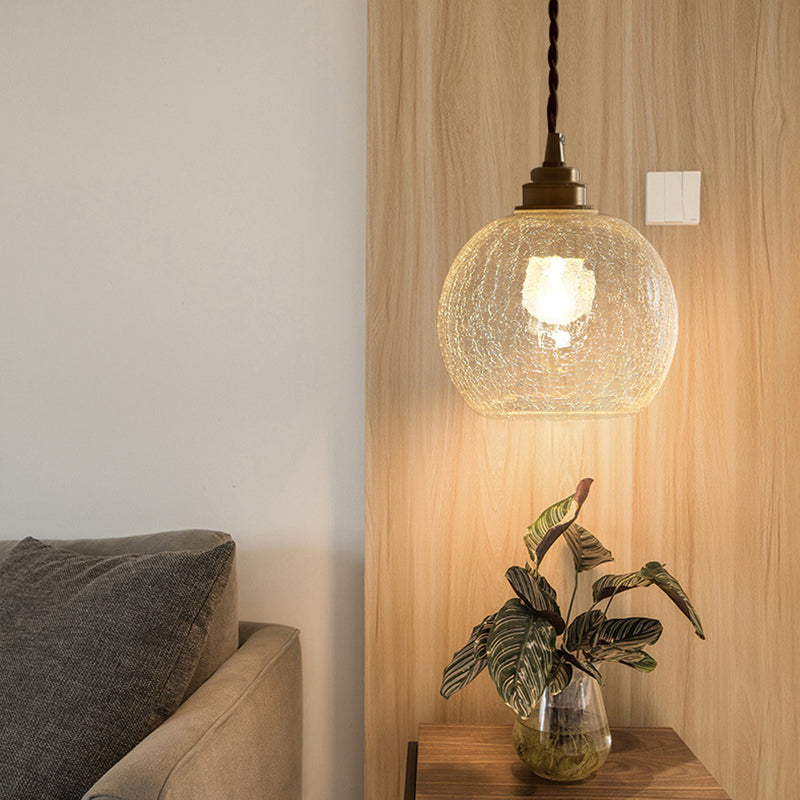 Suspension Verre Cristal Transparent Scandinave Rétro E27 15cm LED Salle à manger Salon Minimaliste | Restfield