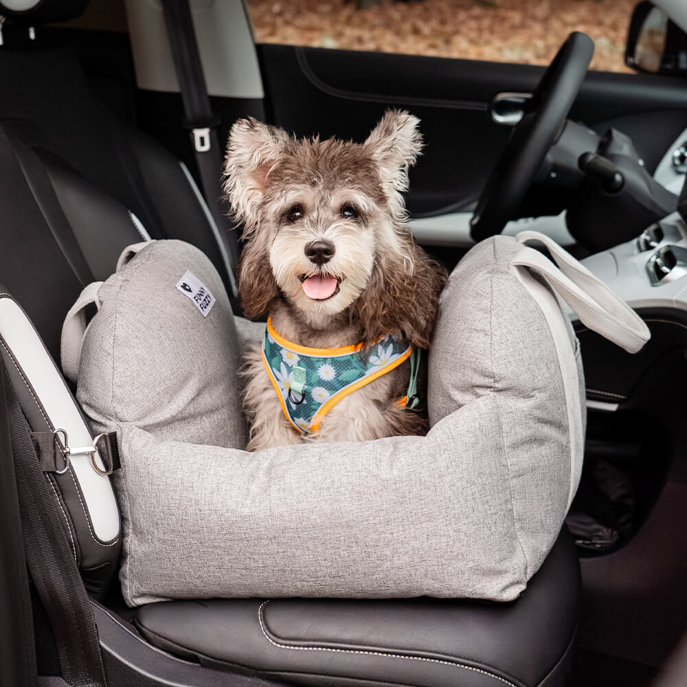 Autostoel Hondenmand First Class - Comfortabel Reiskussen voor Hond of Kat - Verstelbaar Wasbaar Autoreizen | Sansoti