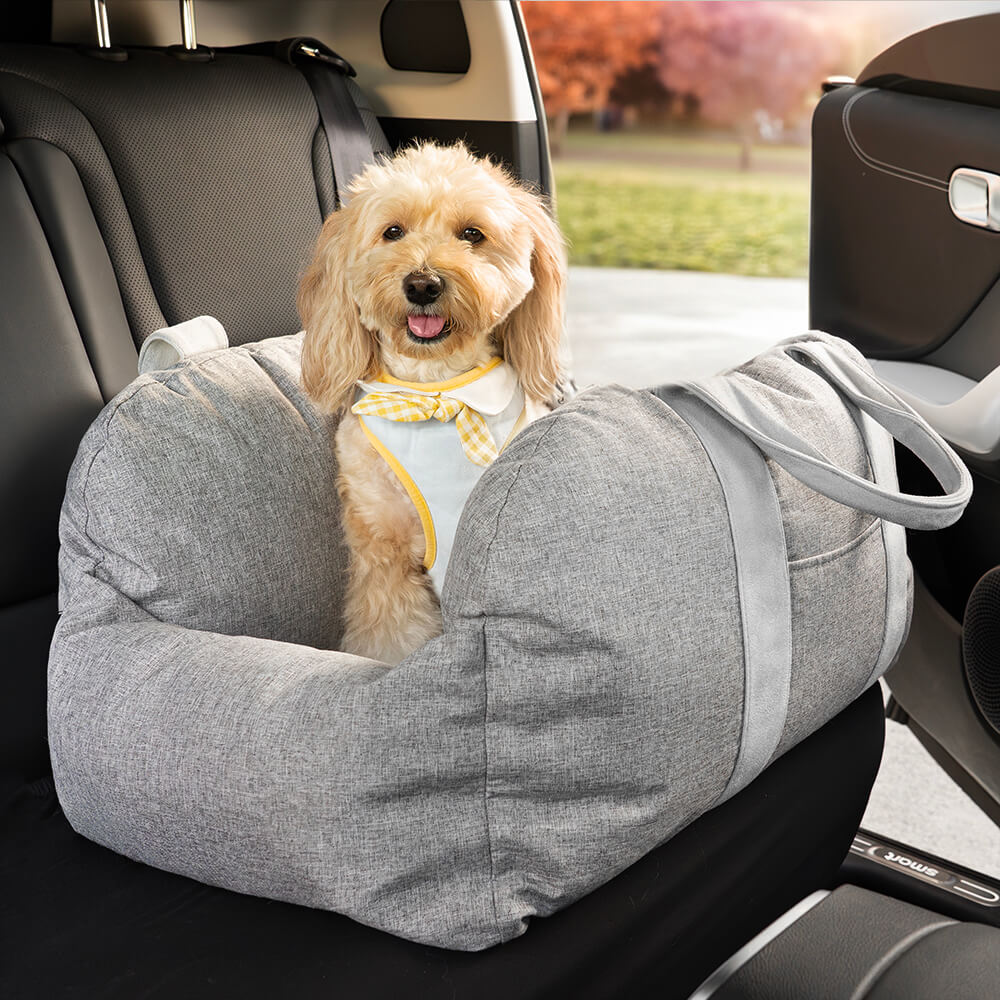 Autostoel Hondenmand First Class - Comfortabel Reiskussen voor Hond of Kat - Verstelbaar Wasbaar Autoreizen | Sansoti