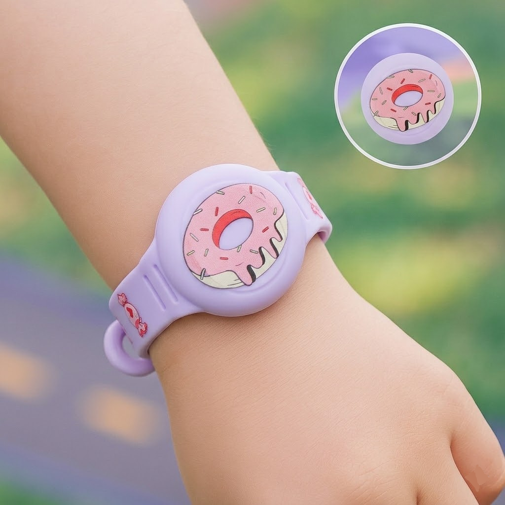 Siliconen Kinderarmband met Tracker-houder | Verstelbaar Sportarmband Speelse Designs | Sansoti