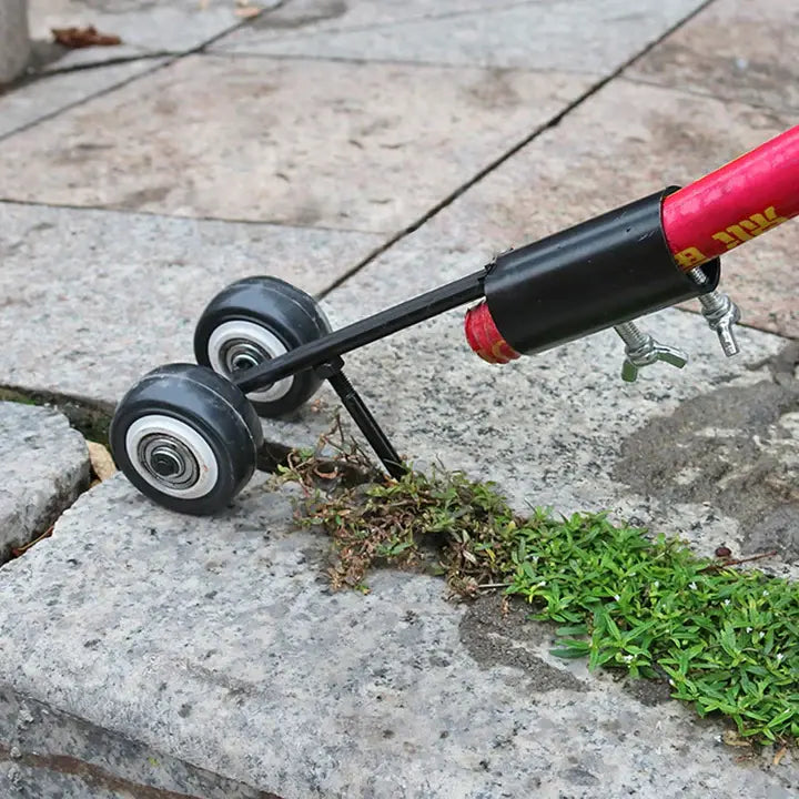 Dubbelwiel Voegenkrabber Metalen Kop Onkruidverwijderaar voor Terras Oprit Paden | Sansoti