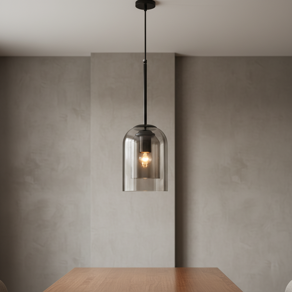 Dubbele Glazen Hanglamp Rookglas Roest Midcentury E27 Verstelbaar 150cm Eetkamer Woonkamer Sfeervol Design | Sansoti