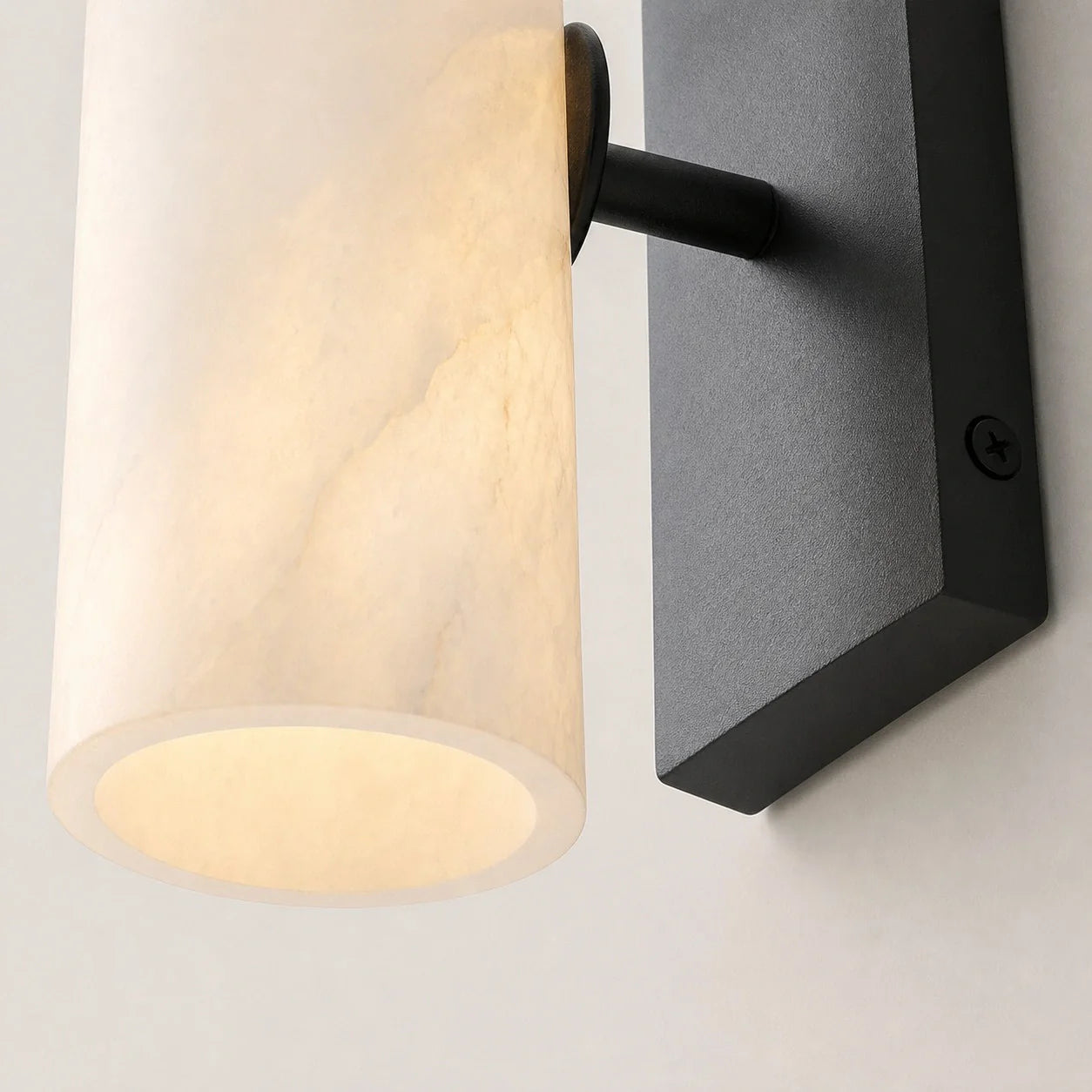 Cilindervormige wandlamp met natuurlijk albast of geribde glazen kap Brons Nikkel Messing | Sansoti