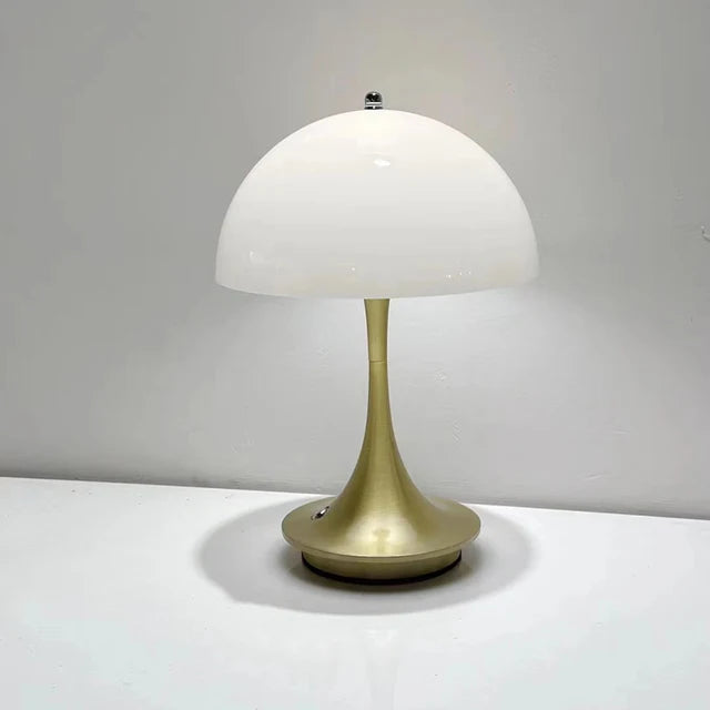 Lampe de table sans fil en forme de champignon, rechargeable, 24cm, LED blanc chaud, éclairage d’ambiance décoratif intérieur et extérieur | Sansoti
