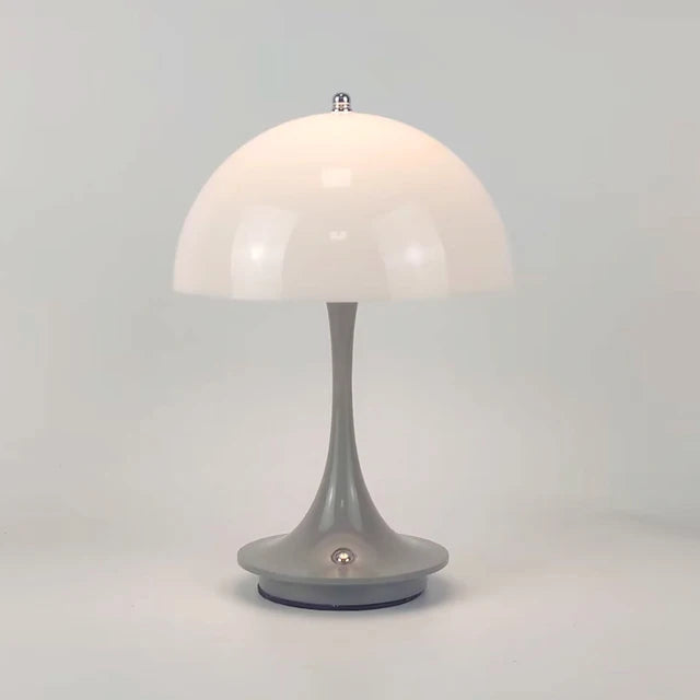 Lampe de table sans fil en forme de champignon, rechargeable, 24cm, LED blanc chaud, éclairage d’ambiance décoratif intérieur et extérieur | Sansoti