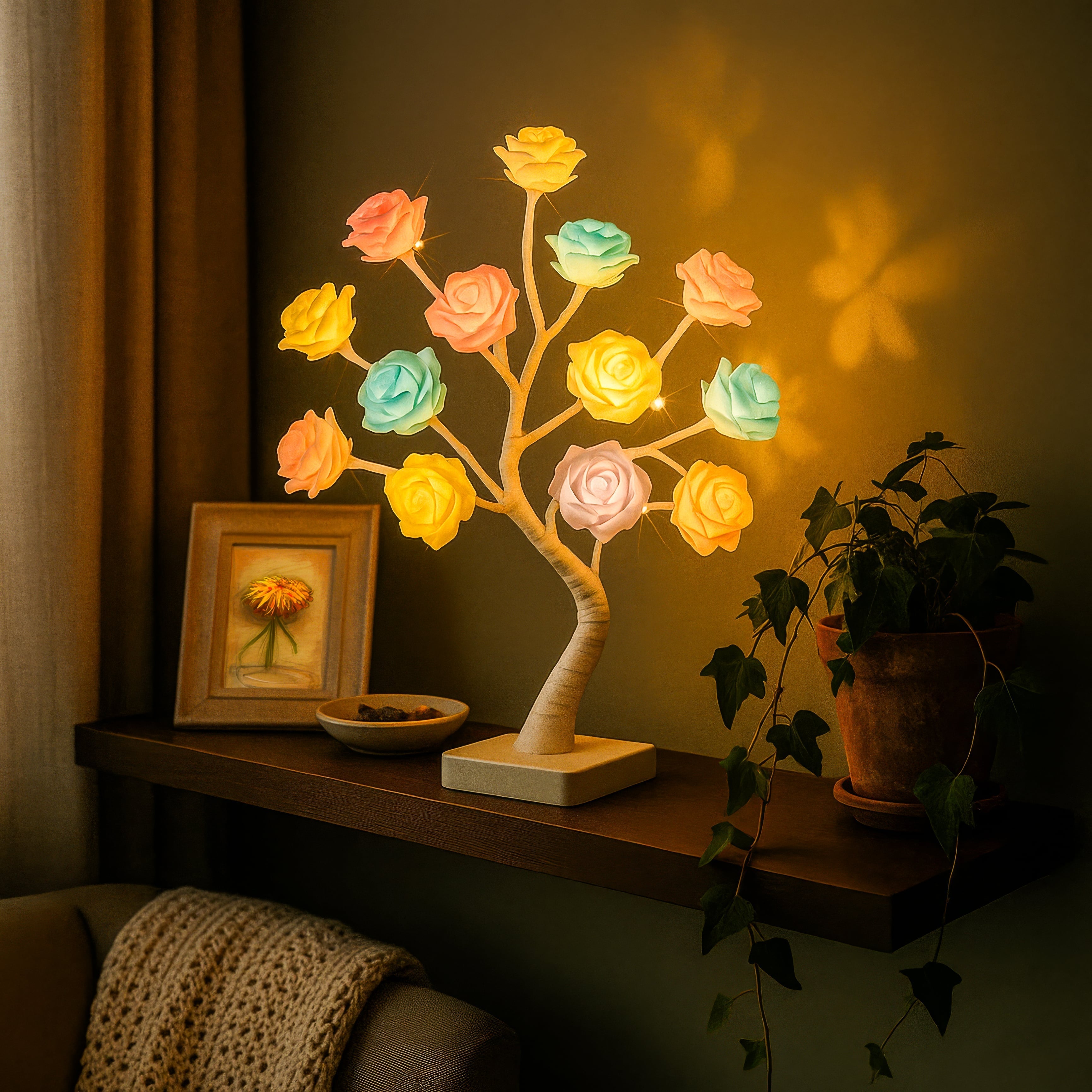 Decorative Illuminated Flower Tree Warm White LED for Atmospheric Living Room Decoration | Sansoti