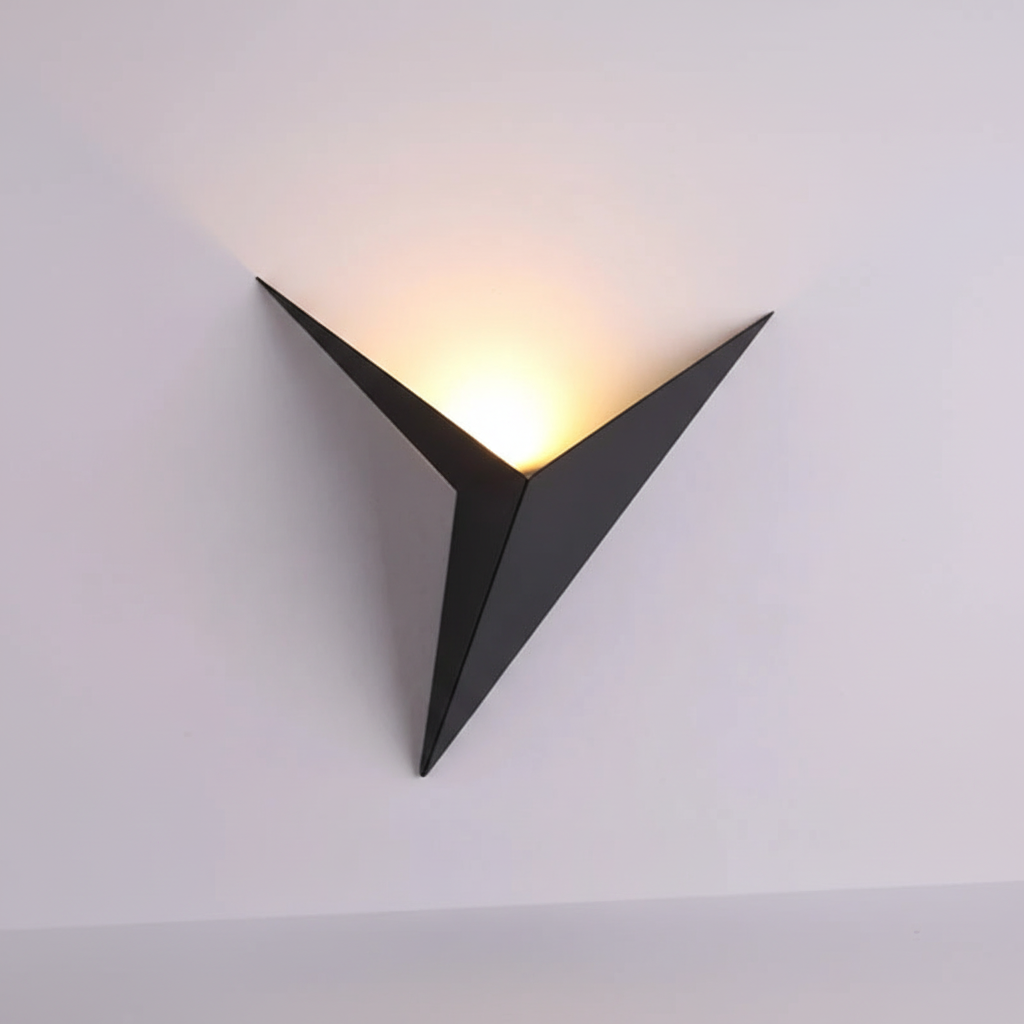 Wandlamp Driehoek LED IJzer Zwart Wit Goud Warm Koud Wit Woonkamer Slaapkamer Minimalistisch Wandlicht Scandinavisch | Sansoti