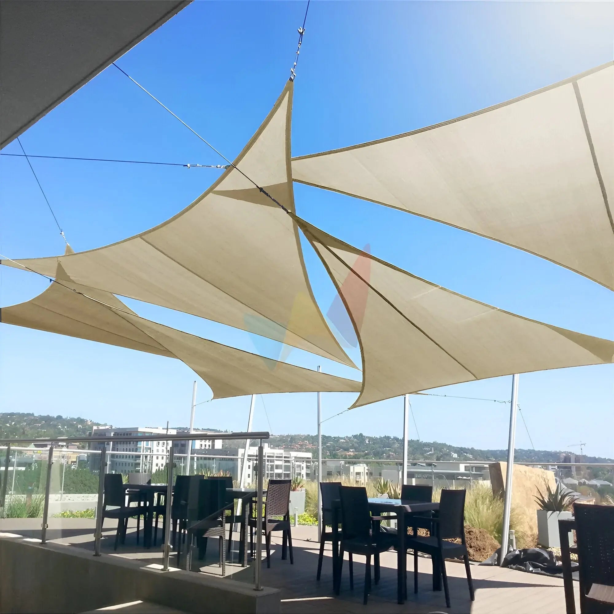 Driehoekig Schaduwzeil Waterafstotend 95% UV-bescherming Tuin Terras Balkon | Sansoti