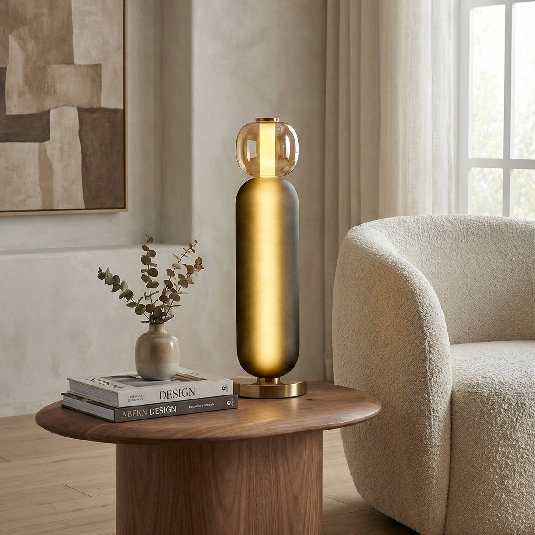 Glazen Tafellamp met Gouden Voet – Modern Design met Gekleurde Kappen – 15-53 cm | Sansoti