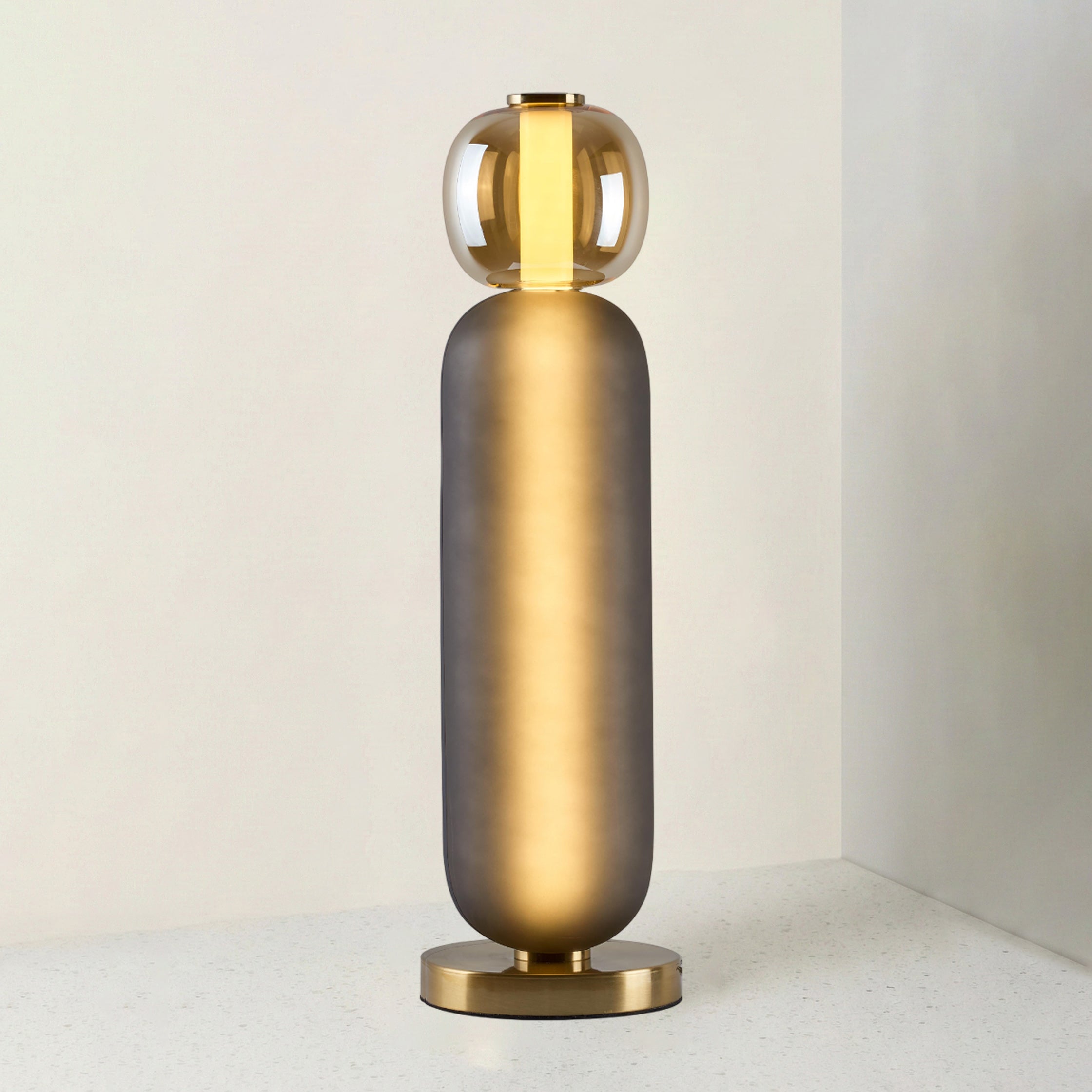 Glazen Tafellamp met Gouden Voet – Modern Design met Gekleurde Kappen – 15-53 cm | Sansoti
