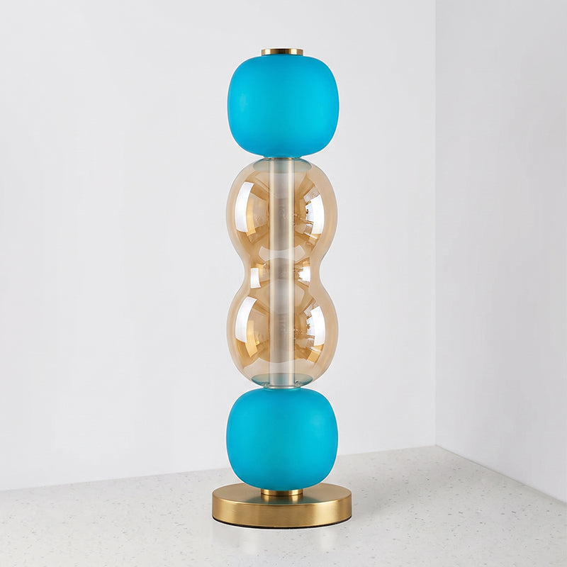 Glazen Tafellamp met Gouden Voet – Modern Design met Gekleurde Kappen – 15-53 cm | Sansoti