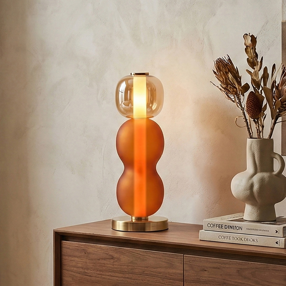Glazen Tafellamp met Gouden Voet – Modern Design met Gekleurde Kappen – 15-53 cm | Sansoti