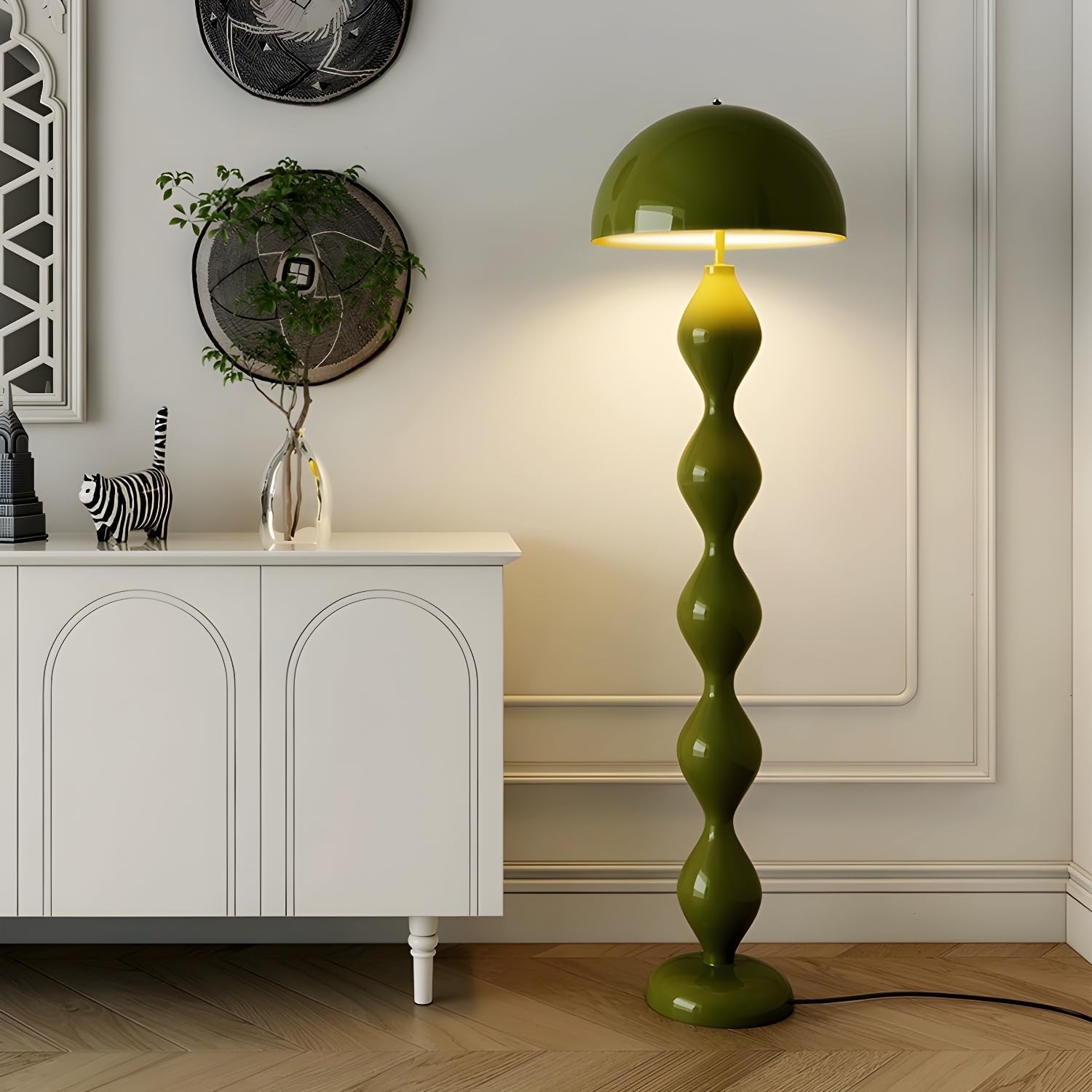 Paddenstoel Vloerlamp Gekleurd Hars 40cm Ø x 150cm H Art Deco Stijl Woon- en Slaapkamerverlichting Staande Lamp Modern Design | Sansoti