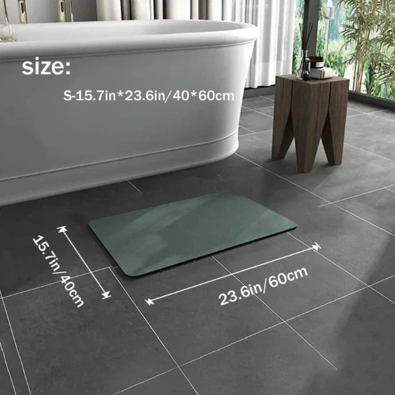 Diatomeeënaarde Badmat – Sneldrogend & Antislip – Zachte Natuurlijke Vochtabsorptie voor Douche en Bad | Sansoti