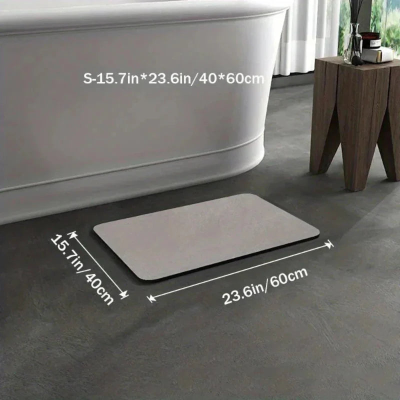 Diatomeeënaarde Badmat – Sneldrogend & Antislip – Zachte Natuurlijke Vochtabsorptie voor Douche en Bad | Sansoti