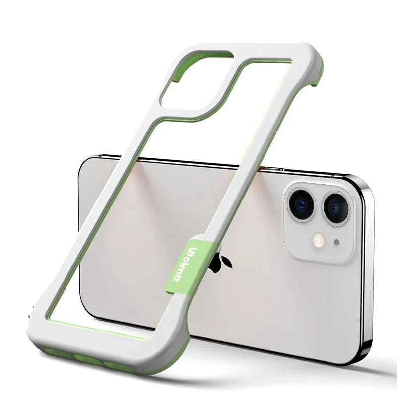 Dwukolorowe, odporne na wstrząsy etui bumper na iPhone’a 12–17, przezroczyste, ochronne, TPU, silikonowe | Sansoti