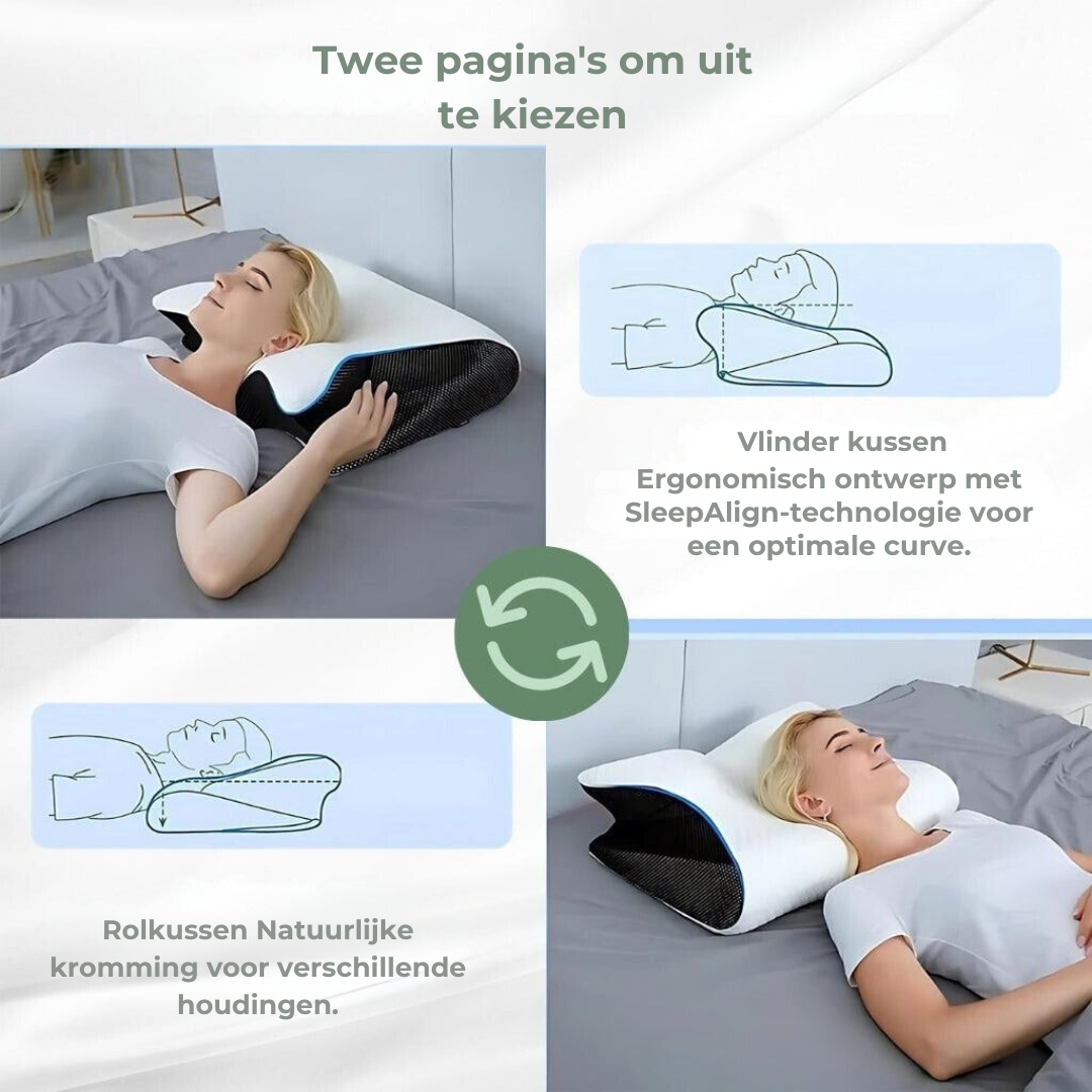 Ergonomisch Neksteunkussen Memory Foam – Contour Hoofdkussen Nek- & Schouderondersteuning Alle Slaapposities | Sansoti