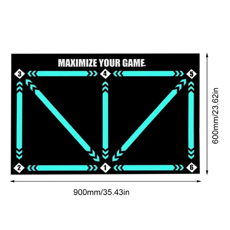 Voetbaltrainingsmat voor Kinderen met Trainingsvideos Grijs Rood 90x60cm Balcontrole Drills Oefenmat Indoor Outdoor Voetbalvaardigheden | Sansoti