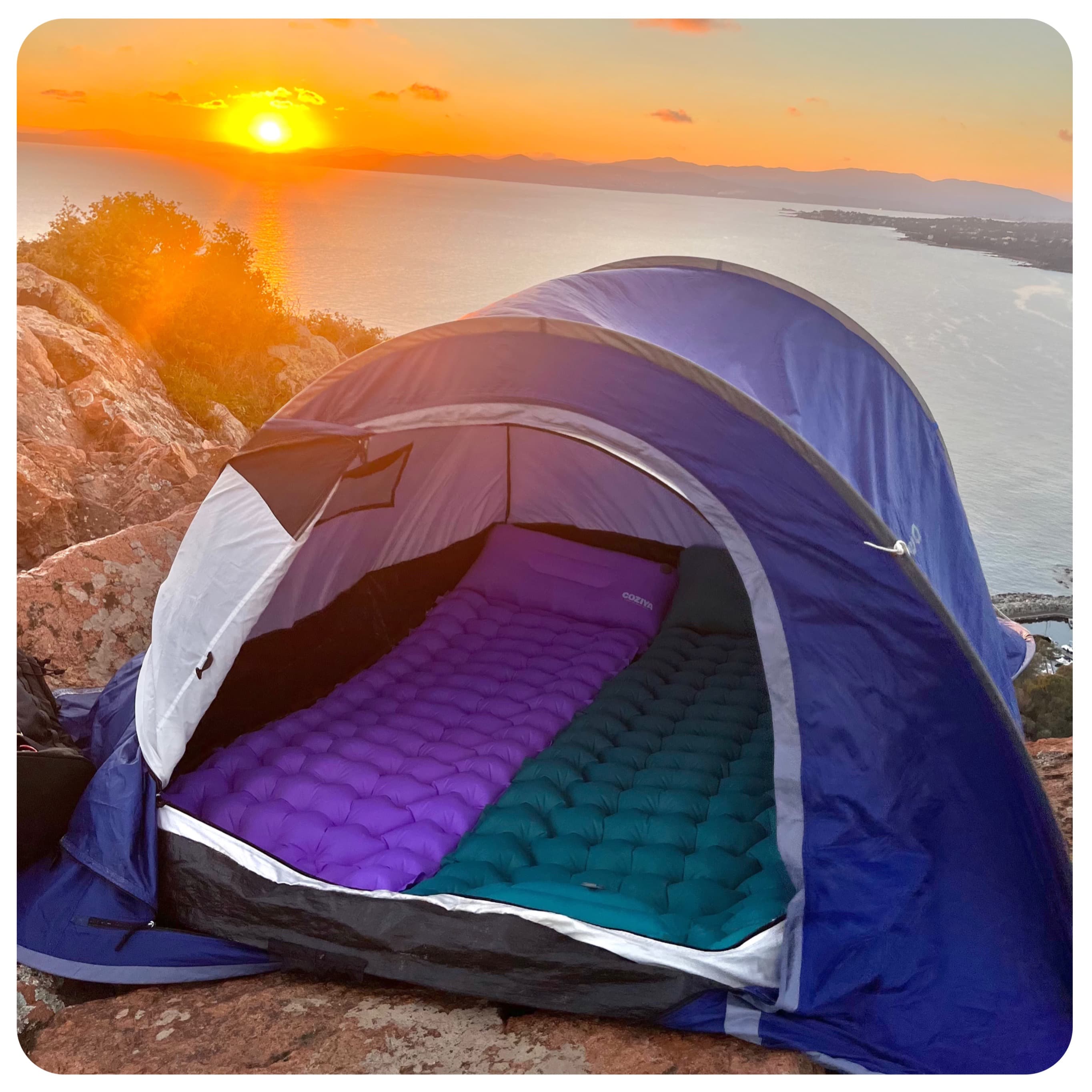 Zelfopblazende Slaapmat met Geïntegreerde Pomp voor Outdoor Camping Wandelen | Sansoti