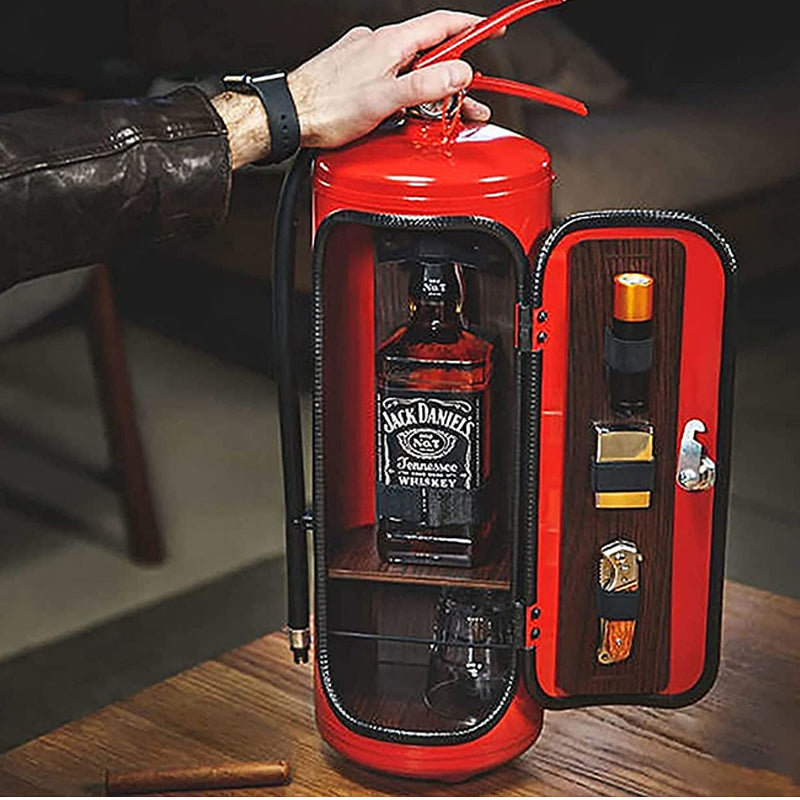 Dekorativer Getränkespender im Feuerlöscherdesign Rot ABS 30x11cm Party Bar Getränkebehälter Einzigartiges Design | Sansoti