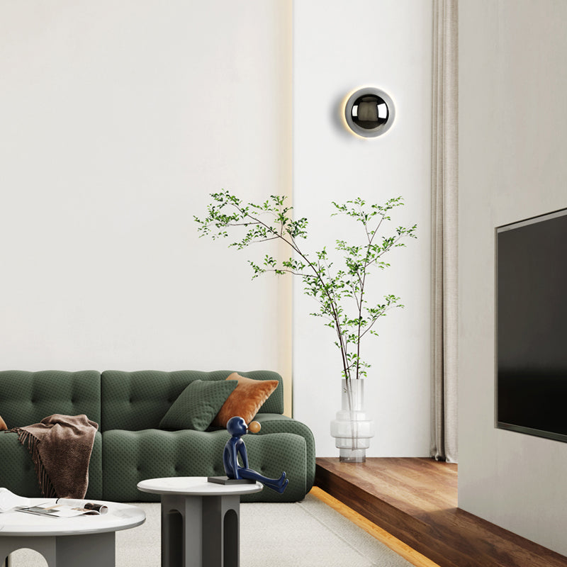 Runde Wandleuchte LED Glas Eisen Stimmungslicht Flur Schlafzimmer Wohnzimmer Minimalistische Wandleuchte Skandinavisches Interieur | Restfield