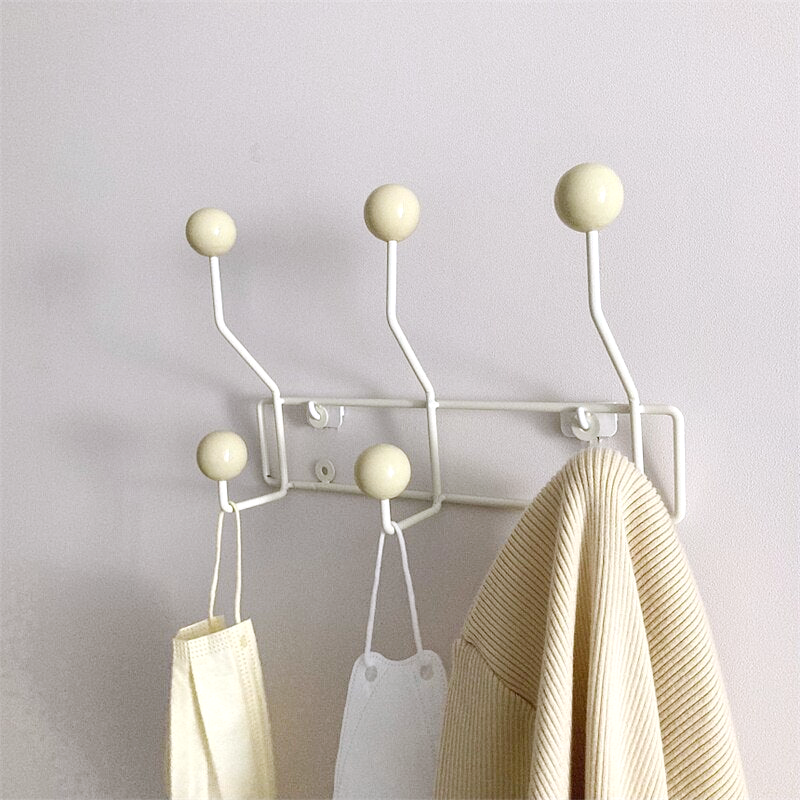 Garderobenhaken Wandhaken Metall Mid-Century Stil 3 oder 4 Haken Gelb Grün Weiß Flur | Restfield