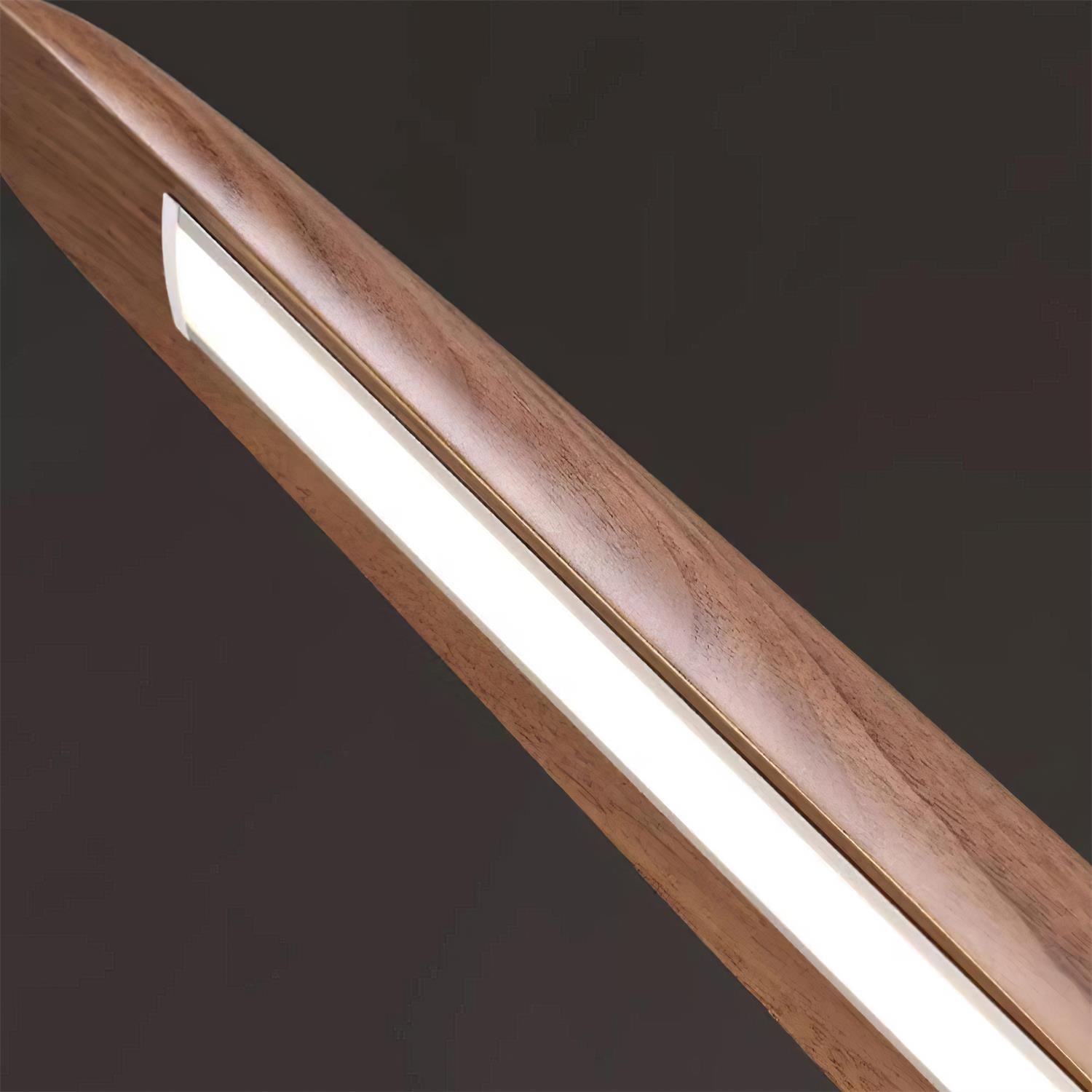 LED hanglamp hout lineair warm wit eettafel woonkamer kantoor minimalistisch Japandi design dimbaar keuken eiland verlichting | Sansoti