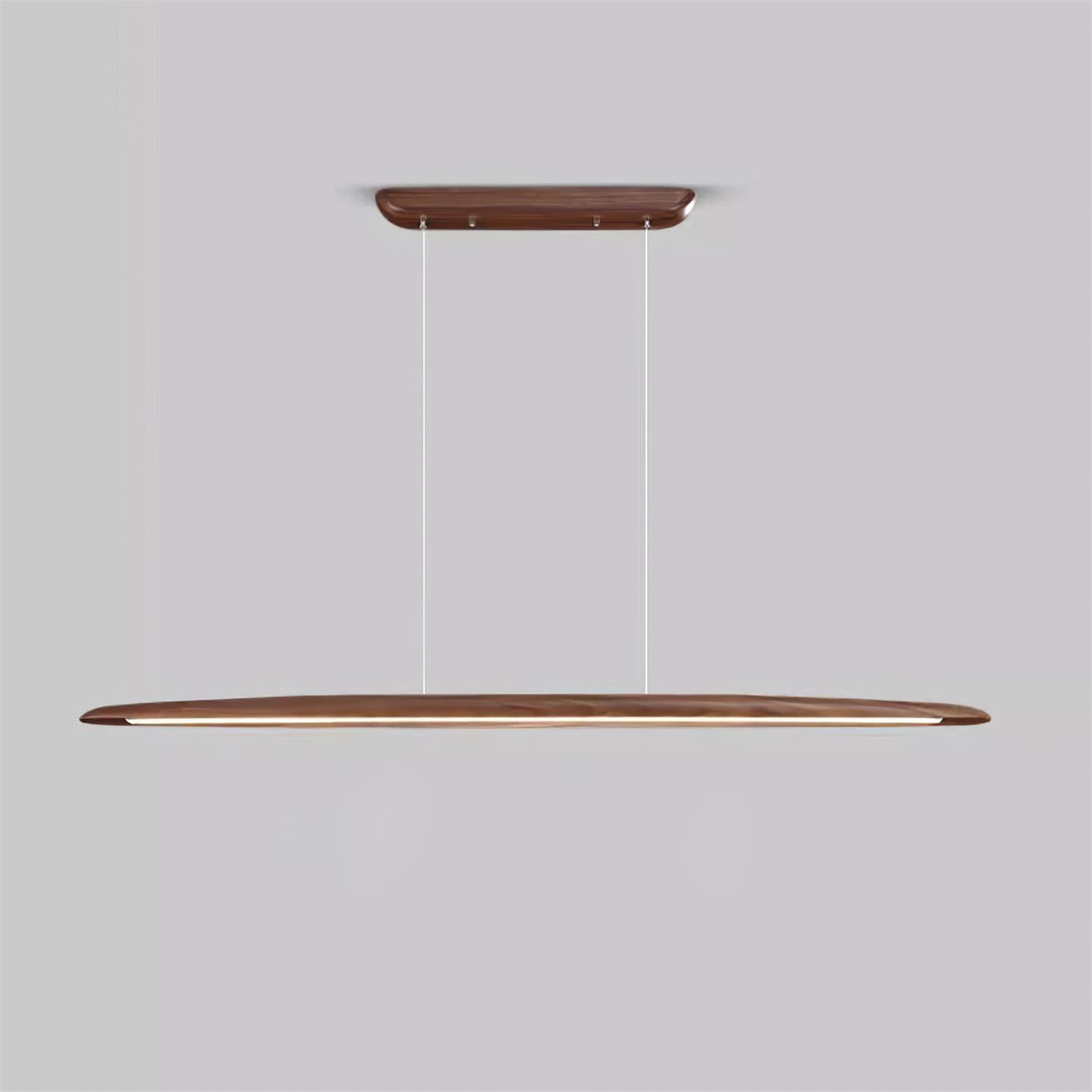 LED hanglamp hout lineair warm wit eettafel woonkamer kantoor minimalistisch Japandi design dimbaar keuken eiland verlichting | Sansoti