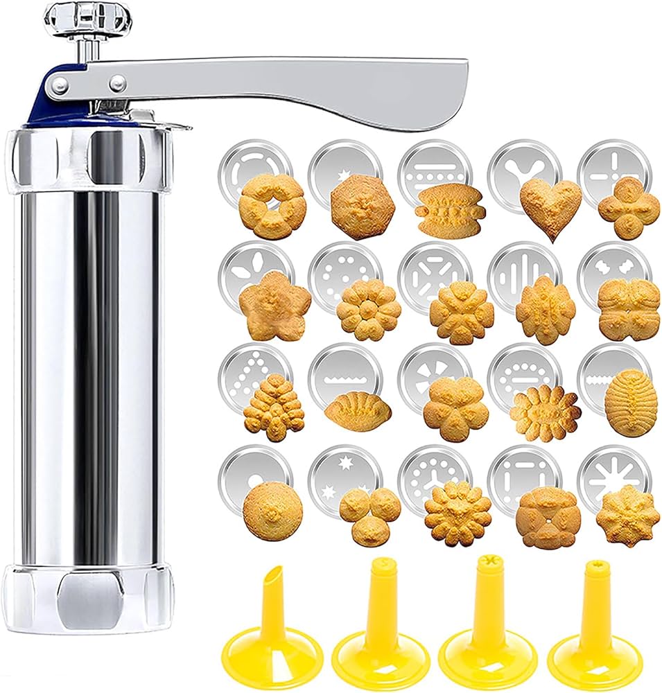 Presse-biscuits en inox avec 20 formes & 4 douilles – Préparez des biscuits parfaits | Restfield