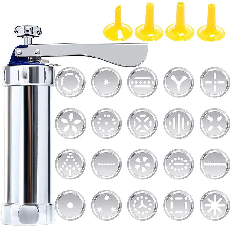 Presse-biscuits en inox avec 20 formes & 4 douilles – Préparez des biscuits parfaits | Restfield