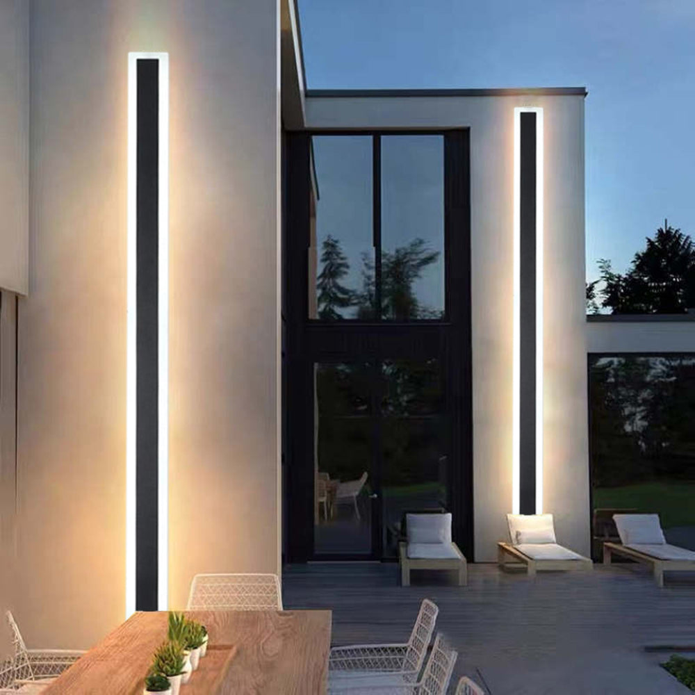 Außenwandleuchte LED Linear Schwarz Acryl IP65 Dimmbar Garten Fassade Modern | Restfield